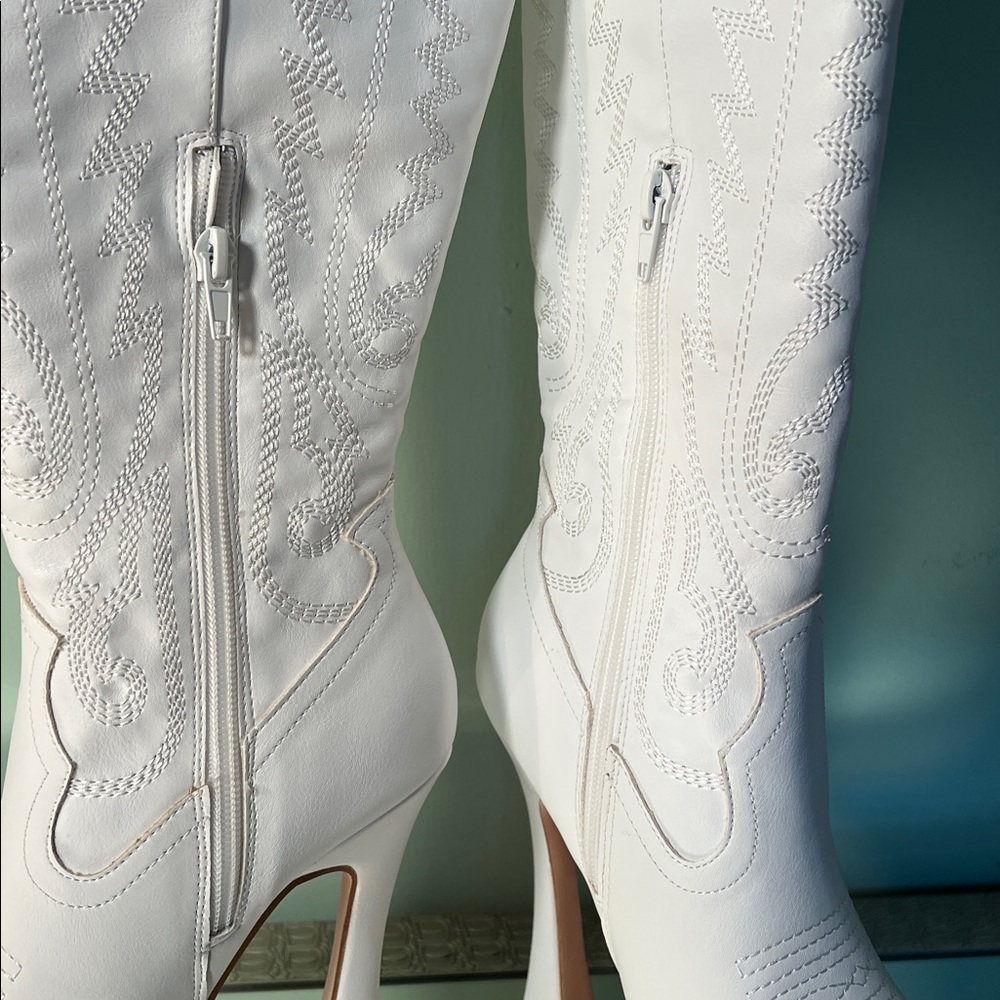 White platform cowgirl boots - Picture 5 of 8